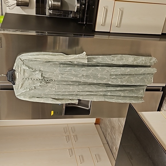 💕DOEN💕 Assam Dress Sweet Daisy Light Green Micro Floral Print Medium - NO BELT - Picture 12 of 16